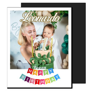 Magnete polaroid buon compleanno leonardo