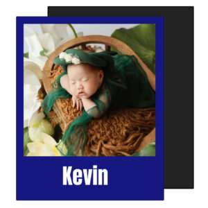 Magnete polaroid cornice blu kevin